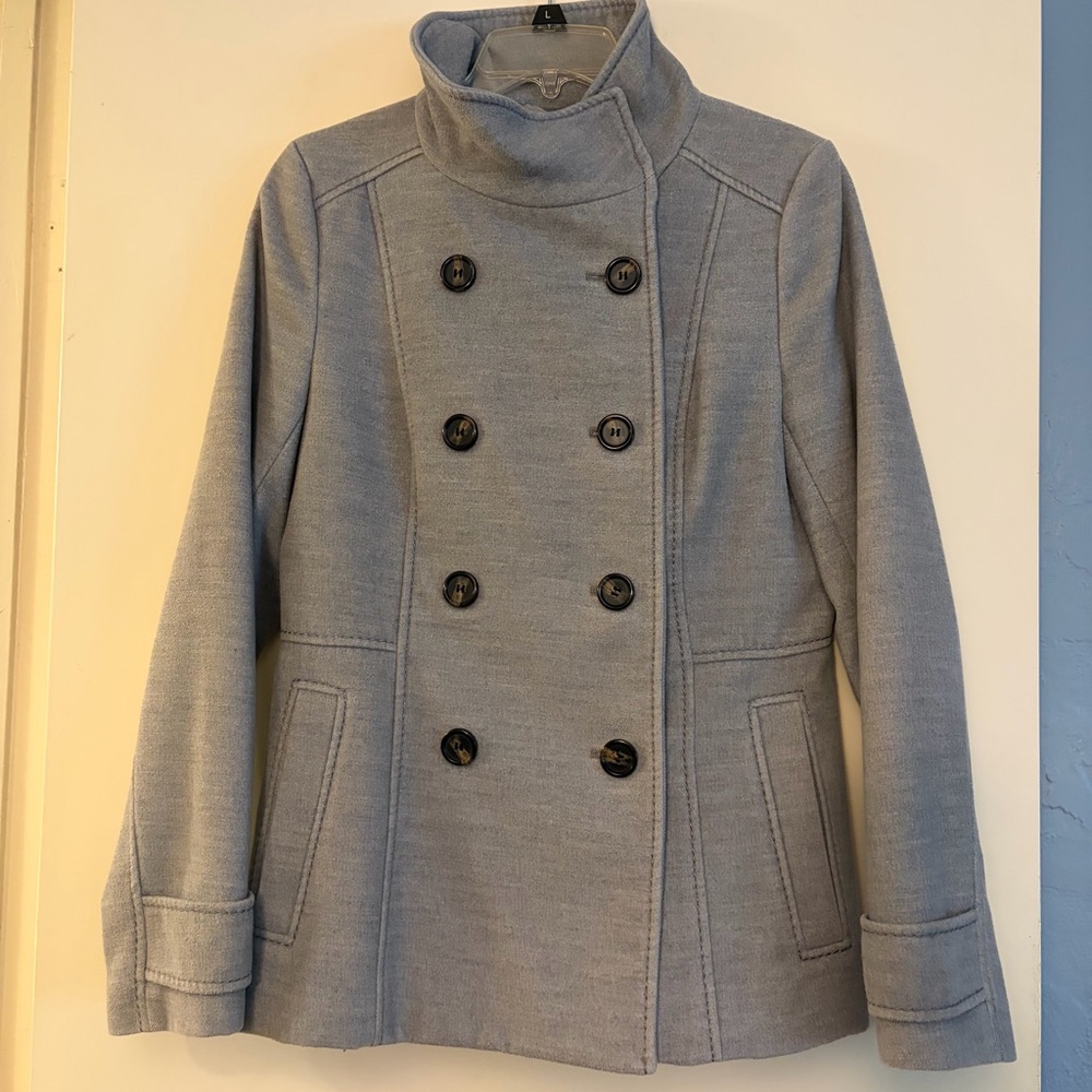 3 for 25! H&M Women's Double-Breasted Light Gray Pea Coat, size‎ 8